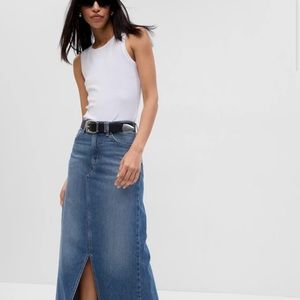 GAP high rise maxi denim skirt
